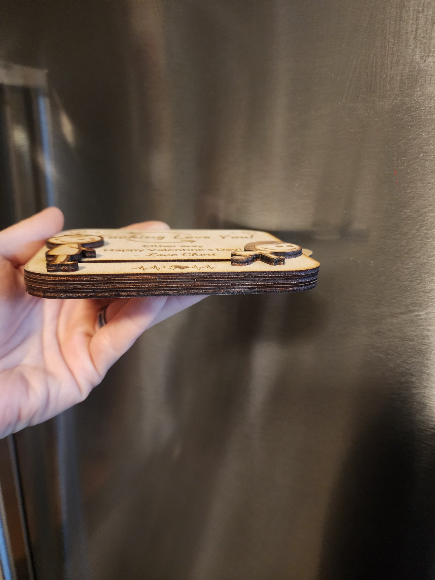 Pull-Out Wood Valentine's Day Card. Adult, Funny.