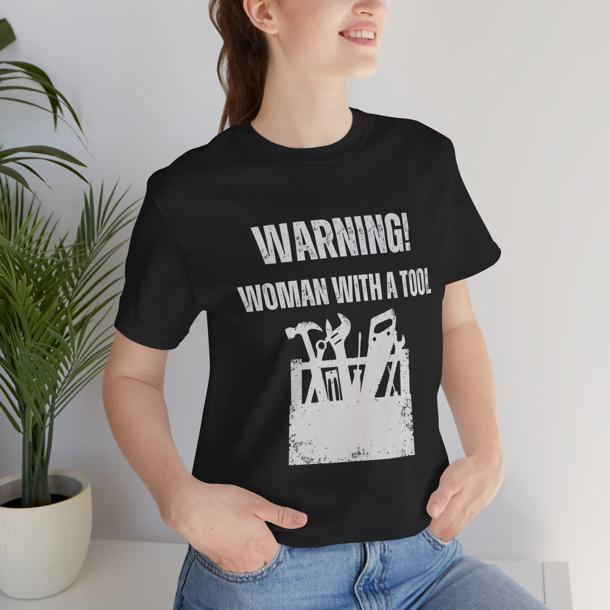 Warning Woman with a Tool T-Shirt. Soft & Comfortable! Construction Theam. Multiple Colors. Funny, Silly, Humor, Hers, Mom, Wife Work, Play.