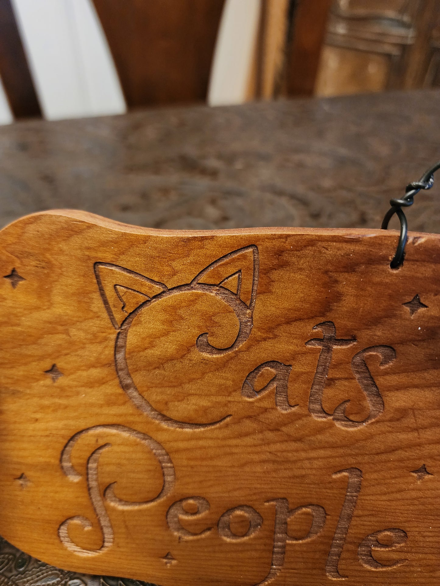 Wood Sign, Upcycled, Handmade. Cat ears. "Cats Welcome People Tolerated"