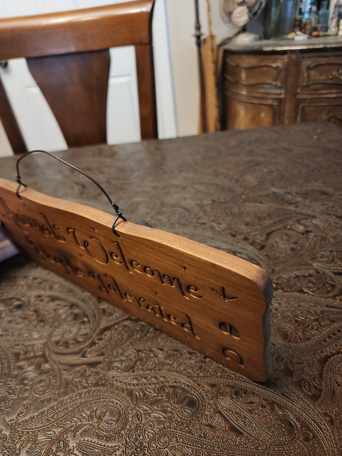 Wood Sign, Upcycled, Handmade. Animal Paw/Foot prints. "Animals Welcome People Tolerated" (Copy)