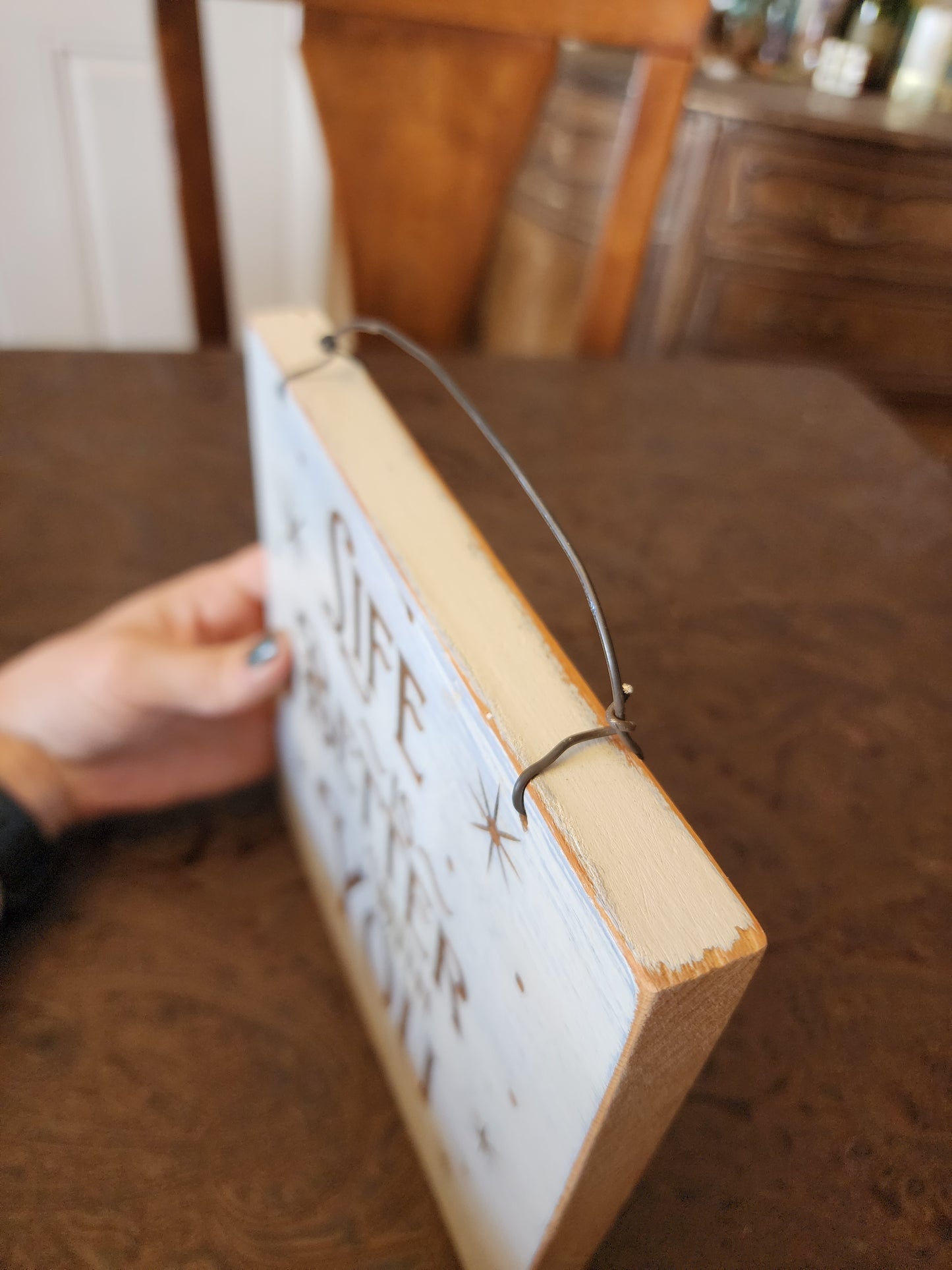 Uplifting, Positive, Wood Sign. Upcycled, Handmade. "Life is Better with You" Sparkle Style.