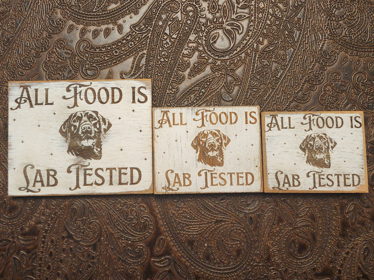 Magnets "All Food is Lab Tested". Different Sizes. Rustic, Farmhouse style.