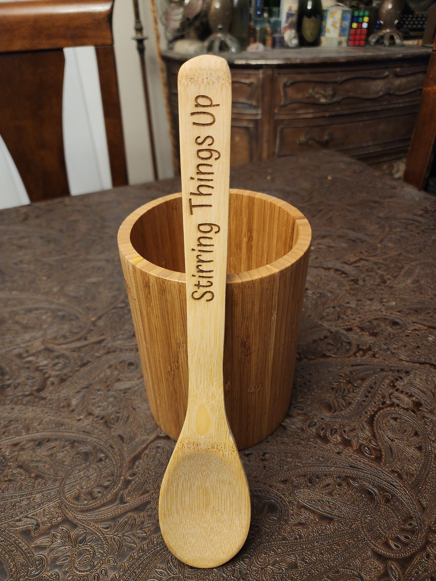 "Stirring Things Up" Bamboo Wooden Cooking Utensils. Kitchen