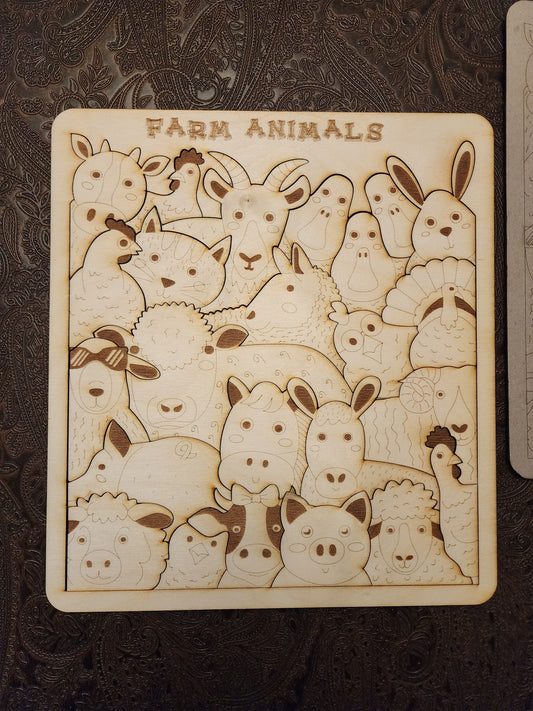 Farm Animal Wood Puzzle.