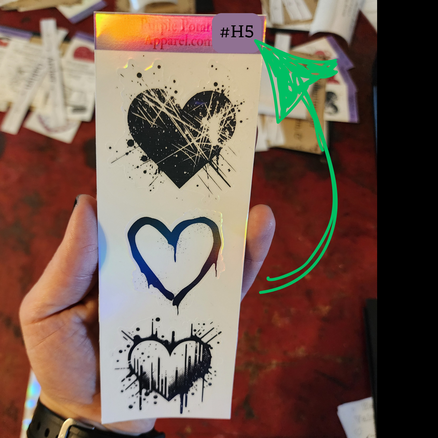 Heart Dude & Dudette Stickers Strips Plus Black & White Hearts.