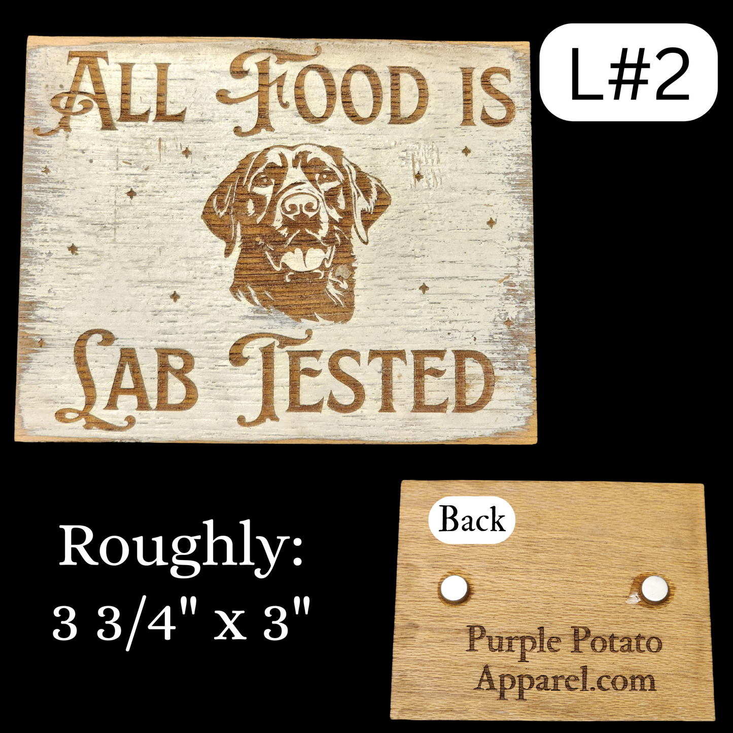 Magnets "All Food is Lab Tested". Different Sizes. Rustic, Farmhouse style.
