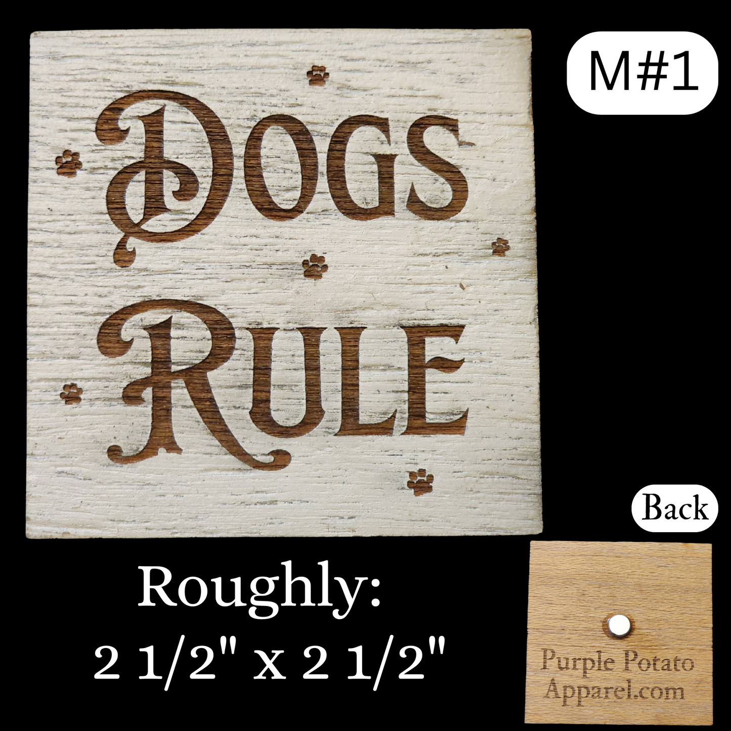 Magnets. "Dogs Rule". Different Sizes. Rustic, Farmhouse style.
