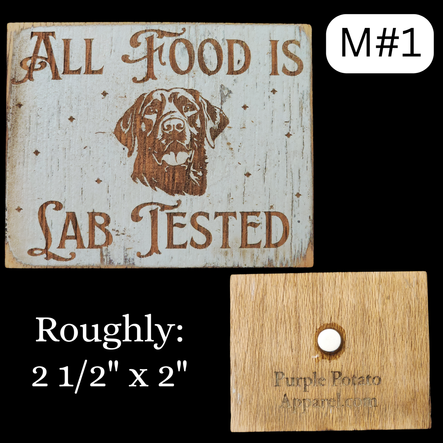 Magnets "All Food is Lab Tested". Different Sizes. Rustic, Farmhouse style.