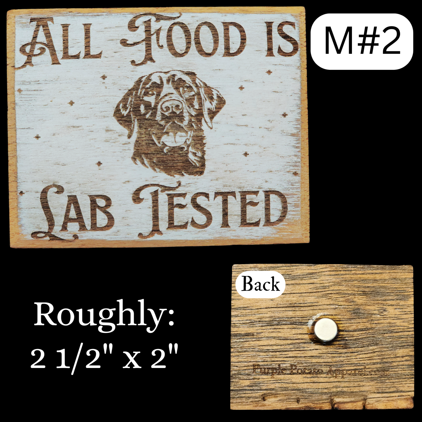 Magnets "All Food is Lab Tested". Different Sizes. Rustic, Farmhouse style.