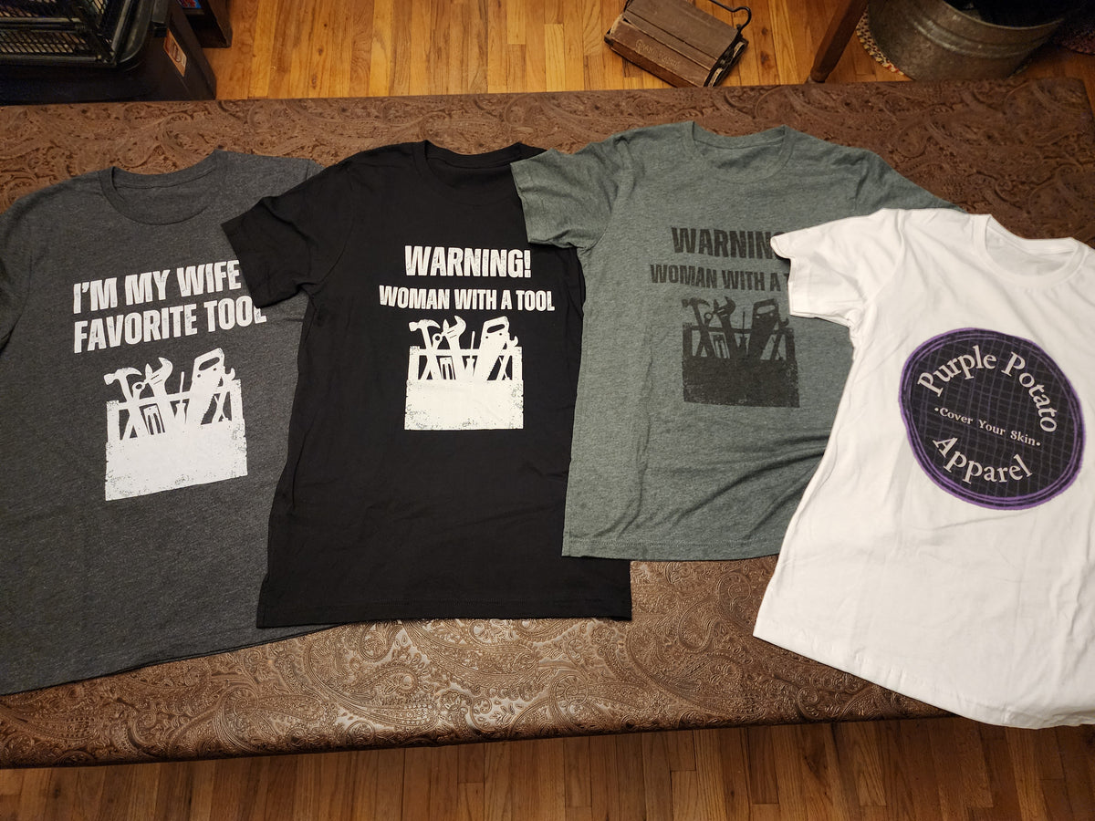 Warning Woman with a Tool T-Shirt. Soft & Comfortable! Construction Theam. Multiple Colors. Funny, Silly, Humor, Hers, Mom, Wife Work, Play.