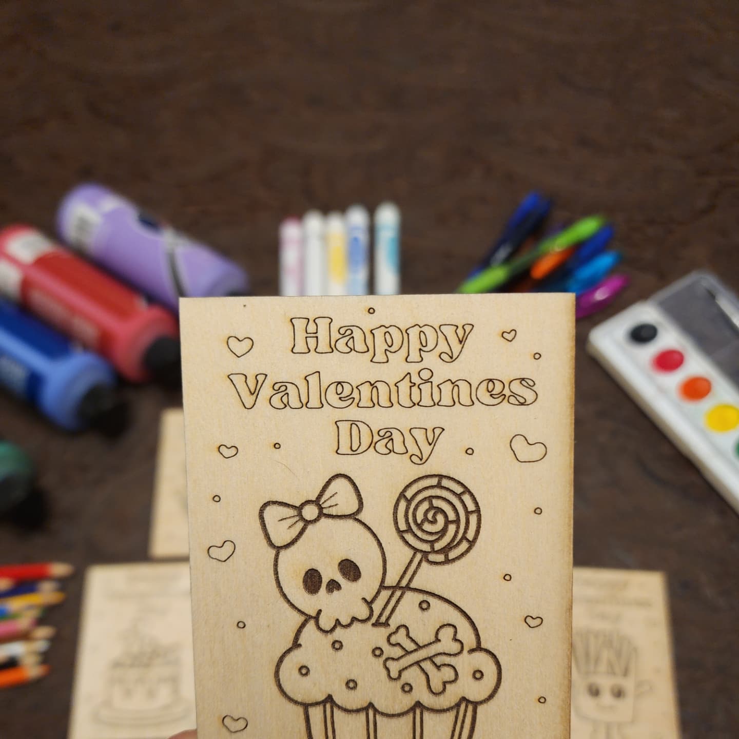 Wood Valentines with Envelope.